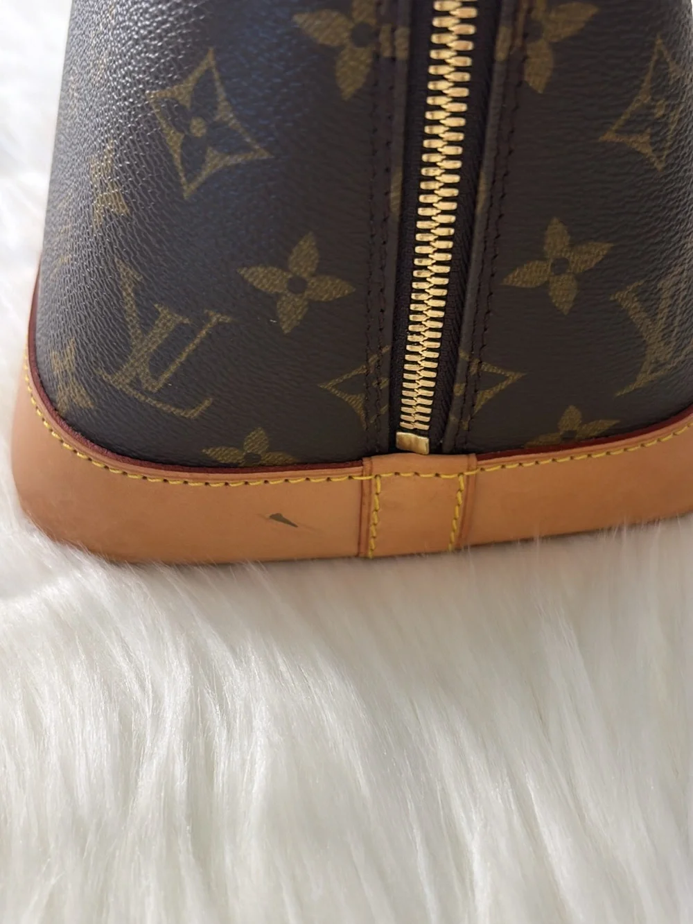 Louis Vuitton Monogram Alma Satchel in Brown and Tan